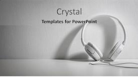  Presentation with podcast - Presentation theme consisting of white-headphones-background-for-music background and a light gray colored foreground