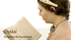  Presentation with bible study - Colorful slides enhanced with white headshot of young woman backdrop and a lemonade colored foreground