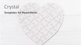  Presentation with heart puzzle - Cool new slide set with white-heart-shaped-jigsaw-puzzle backdrop and a white colored foreground