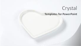  Presentation with white plate - Presentation design consisting of white heart shaped plate on white background background and a sky blue colored foreground