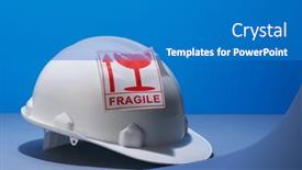  Presentation with blue - Slide deck featuring white-helmet-with-fragile-sticker background and a gray colored foreground