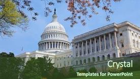  Presentation with blue sky - Slide set consisting of white house - american capitol hill building background and a tawny brown colored foreground