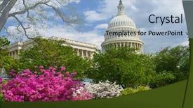  Presentation with capitol - Amazing presentation theme having white house - united states capitol - washington backdrop and a light blue colored foreground