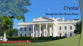  Presentation with white house - Audience pleasing presentation theme consisting of white house - washington dc usa backdrop and a teal colored foreground