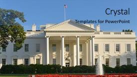  Presentation with white house - Cool new presentation design with white house - washington dc usa backdrop and a teal colored foreground