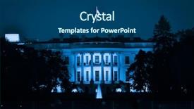  Presentation with white house - Beautiful presentation design featuring white house at night - washington backdrop and a ocean colored foreground