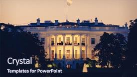  Presentation with white house - Slide deck having white house at night - washington background and a wine colored foreground