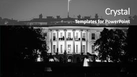  Presentation with white house - Colorful presentation theme enhanced with white house at night - washington backdrop and a gray colored foreground