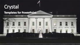  Presentation with white house - Colorful presentation theme enhanced with white house at night backdrop and a black colored foreground