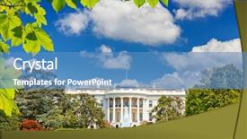  Presentation with white house - Audience pleasing PPT layouts consisting of white house at summer washington backdrop and a teal colored foreground