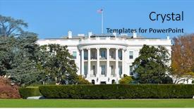  Presentation with white house - Presentation theme having white house in autumn - washington background and a light blue colored foreground