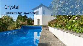  Presentation with white house - Theme enhanced with white house in classic style background and a light blue colored foreground