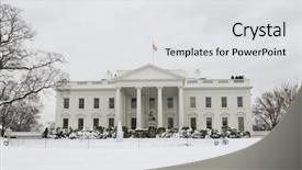  Presentation with michelle obama white house - Presentation theme with white house in snow - washington background and a white colored foreground