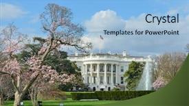  Presentation with white house - PPT layouts with white house in spring - washington background and a light blue colored foreground
