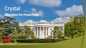 Presentation with white house - Cool new theme with white house in washington dc backdrop and a teal colored foreground