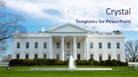  Presentation with white house - Presentation design consisting of white house washington dc united background and a sky blue colored foreground