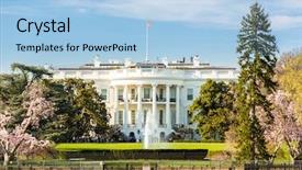  Presentation with white house - PPT theme consisting of white house washington dc united background and a light blue colored foreground