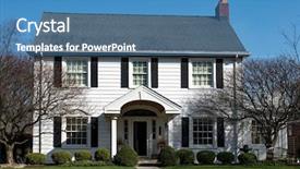  Presentation with white house - Beautiful PPT layouts featuring white house with flagstone walk backdrop and a teal colored foreground