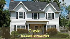  Presentation with white house - Colorful slide deck enhanced with white house with rock flower backdrop and a tawny brown colored foreground