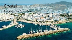  Presentation with bird eye view - Theme featuring white houses and the seaport background and a light blue colored foreground