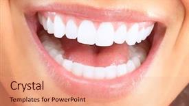  Presentation with happy smiling woman dental health - Cool new slides with white humans - happy smiling woman dental health backdrop and a coral colored foreground
