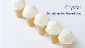  Presentation with ice cream cones - Theme enhanced with white ice cream cones background and a sky blue colored foreground