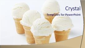  Presentation with ice cream cones - Amazing presentation design having white ice cream cones backdrop and a sky blue colored foreground
