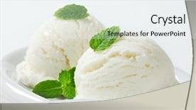  Presentation with flavor - Colorful PPT layouts enhanced with white ice cream lemon yogurt backdrop and a sky blue colored foreground
