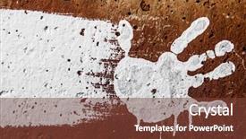  Presentation with grungy white concrete wall - Beautiful PPT theme featuring white imprints of human hands backdrop and a tawny brown colored foreground