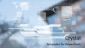  Presentation with interface - Beautiful PPT theme featuring white interface against blurry building backdrop and a  colored foreground