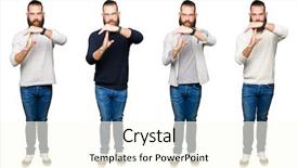  Presentation with collage - Cool new PPT theme with white isolated background doing time backdrop and a cream colored foreground