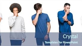  Presentation with bad breath - Audience pleasing presentation design consisting of white isolated background smell backdrop and a  colored foreground