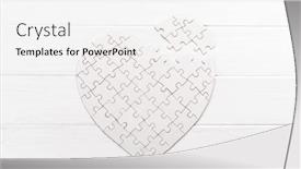  Presentation with heart puzzle - Beautiful presentation design featuring white-jigsaw-puzzle-in-form backdrop and a white colored foreground