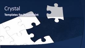  Presentation with jigsaw - PPT layouts consisting of white-jigsaw-puzzle-piece-out background and a navy blue colored foreground