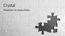  Presentation with falling jigsaw pieces - Cool new PPT theme with white jigsaw puzzle with missing backdrop and a light gray colored foreground