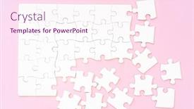  Presentation with puzzle pieces - Presentation design consisting of white-jigsaw-puzzle-with-unconnected background and a pink colored foreground