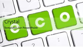  Presentation with eco - PPT layouts having white keyboard with an eco background and a yellow colored foreground