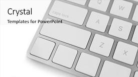  Presentation with keys - PPT theme featuring white keys of computer keyboard background and a  colored foreground