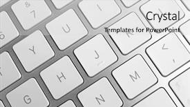  Presentation with keys - Cool new presentation theme with white keys of computer keyboard backdrop and a  colored foreground