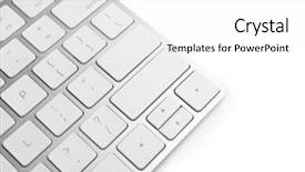  Presentation with keys - Slides enhanced with white keys of computer keyboard background and a  colored foreground