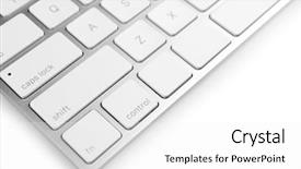  Presentation with computer keyboard and mouse - Colorful slide deck enhanced with white keys of computer keyboard backdrop and a white colored foreground