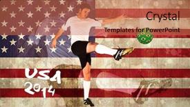  Presentation with brazil - Slide set having white kicking against usa background and a  colored foreground