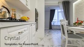  Presentation with white christmas - Slide deck having white-kitchen-in-classic-style background and a light gray colored foreground