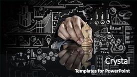  Presentation with strategy - Presentation design consisting of white knight - business leadership strategy background and a black colored foreground