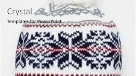  Presentation with top hat - Amazing slide deck having white-knitted-winter-bobble-hat backdrop and a white colored foreground