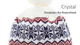  Presentation with top hat - Colorful slide deck enhanced with white-knitted-winter-bobble-hat backdrop and a white colored foreground