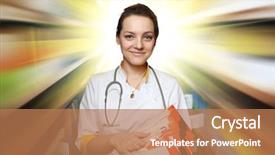  Presentation with medical records - Slides enhanced with white lab coat with medical background and a coral colored foreground
