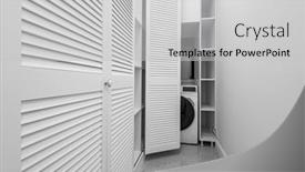  Presentation with laundry room - Audience pleasing slides consisting of white-laundry-space-inside-wardobe backdrop and a light gray colored foreground