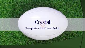  Presentation with leather - PPT layouts having white leather rugby ball background and a sky blue colored foreground