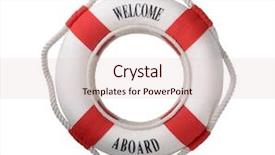  Presentation with welcome - Amazing slide set having white life buoy with welcome backdrop and a lemonade colored foreground